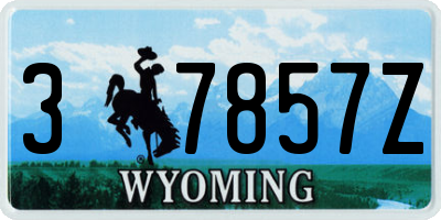 WY license plate 37857Z
