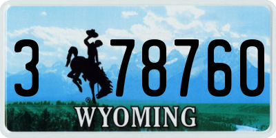 WY license plate 378760
