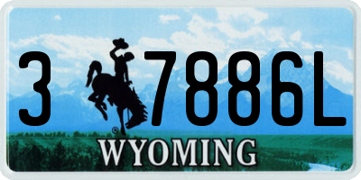 WY license plate 37886L
