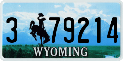 WY license plate 379214