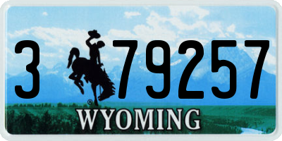 WY license plate 379257