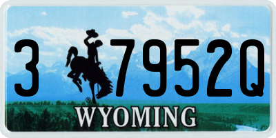 WY license plate 37952Q