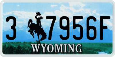 WY license plate 37956F