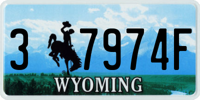 WY license plate 37974F