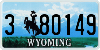 WY license plate 380149