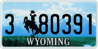 WY license plate 380391