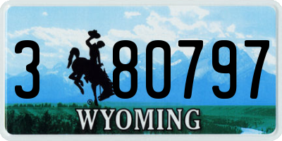 WY license plate 380797