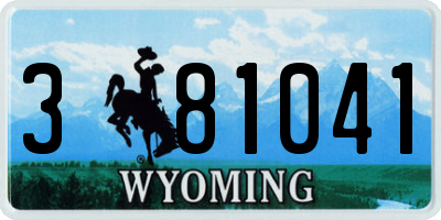WY license plate 381041