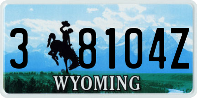 WY license plate 38104Z