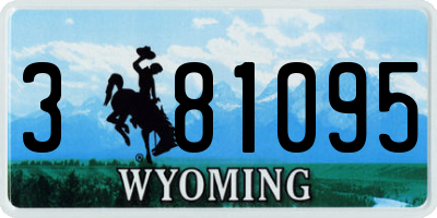 WY license plate 381095
