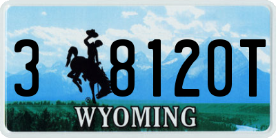 WY license plate 38120T