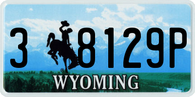 WY license plate 38129P
