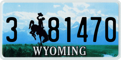 WY license plate 381470