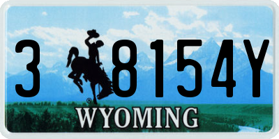 WY license plate 38154Y