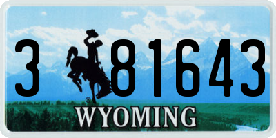 WY license plate 381643