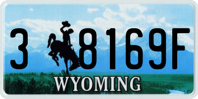 WY license plate 38169F