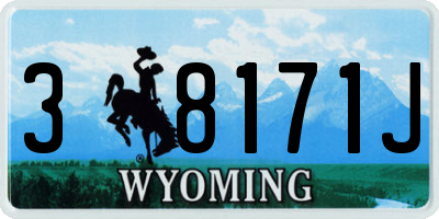 WY license plate 38171J