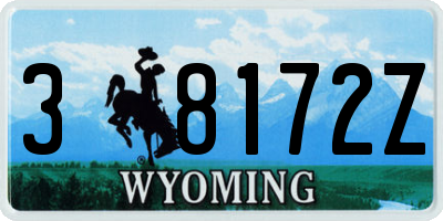 WY license plate 38172Z