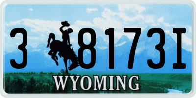 WY license plate 38173I