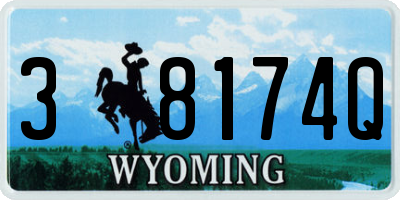 WY license plate 38174Q