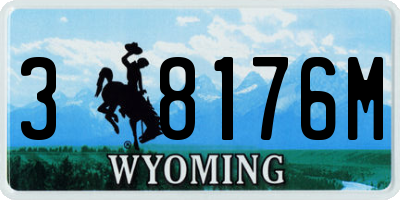 WY license plate 38176M