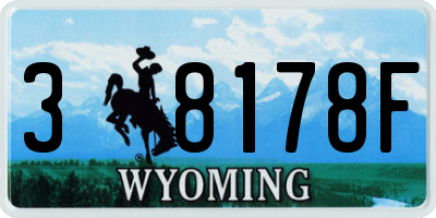WY license plate 38178F