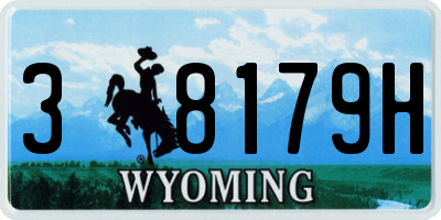WY license plate 38179H