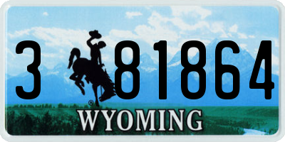 WY license plate 381864