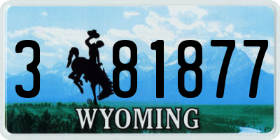 WY license plate 381877