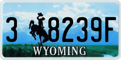 WY license plate 38239F