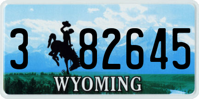 WY license plate 382645