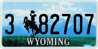WY license plate 382707