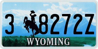 WY license plate 38272Z