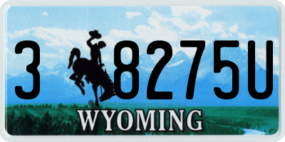 WY license plate 38275U