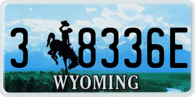 WY license plate 38336E