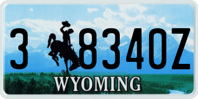 WY license plate 38340Z