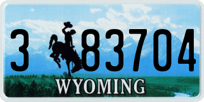 WY license plate 383704