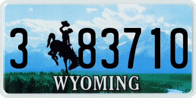 WY license plate 383710