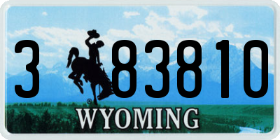 WY license plate 383810