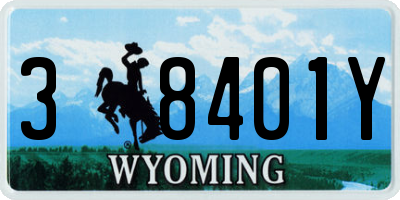 WY license plate 38401Y