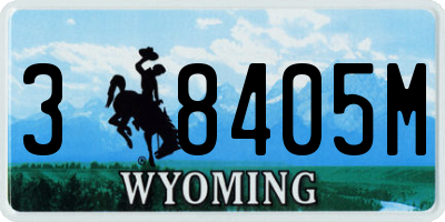 WY license plate 38405M