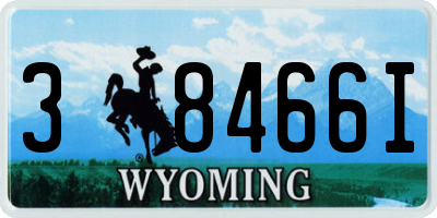 WY license plate 38466I