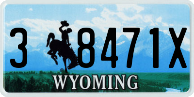 WY license plate 38471X