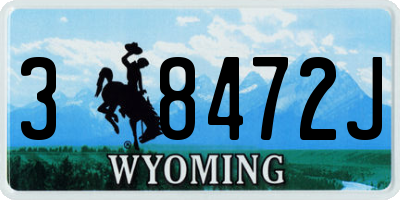 WY license plate 38472J