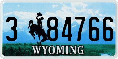 WY license plate 384766