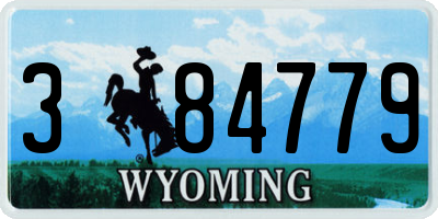 WY license plate 384779
