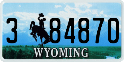 WY license plate 384870