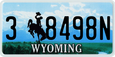 WY license plate 38498N