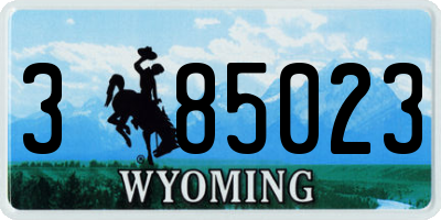 WY license plate 385023