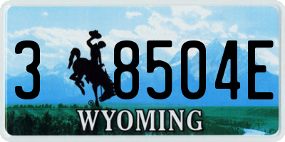 WY license plate 38504E